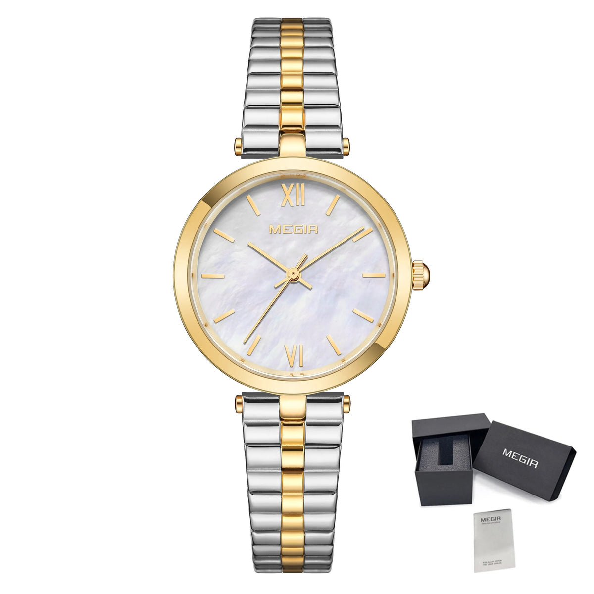 MEGIR 85112 – Reloj de cuarzo en acero