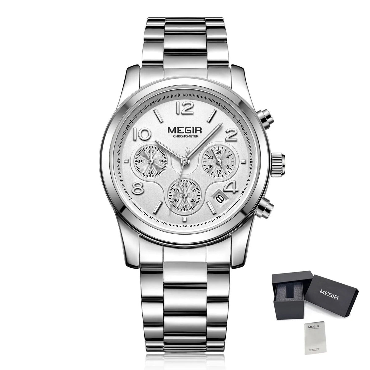 MEGIR 2057 – Reloj elegante de cuarzo en acero
