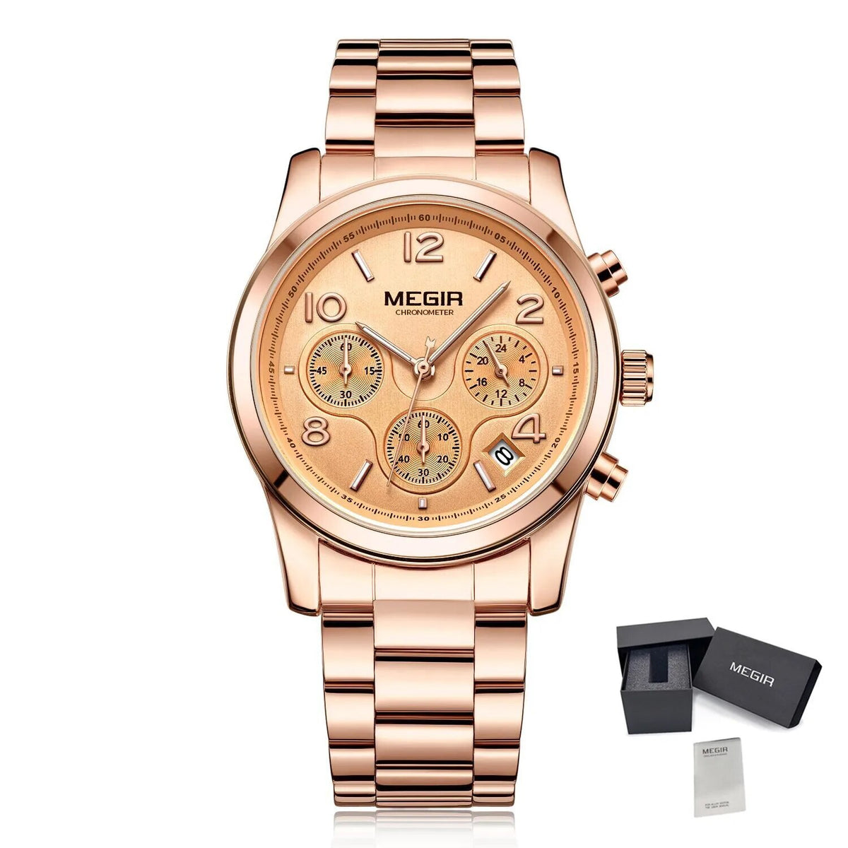 MEGIR 2057 – Reloj elegante de cuarzo en acero