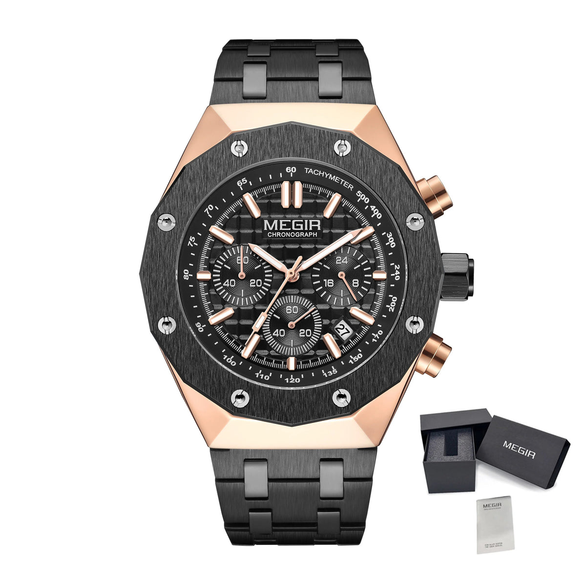 MEGIR 2213 – Reloj deportivo de cuarzo con correa de cuero