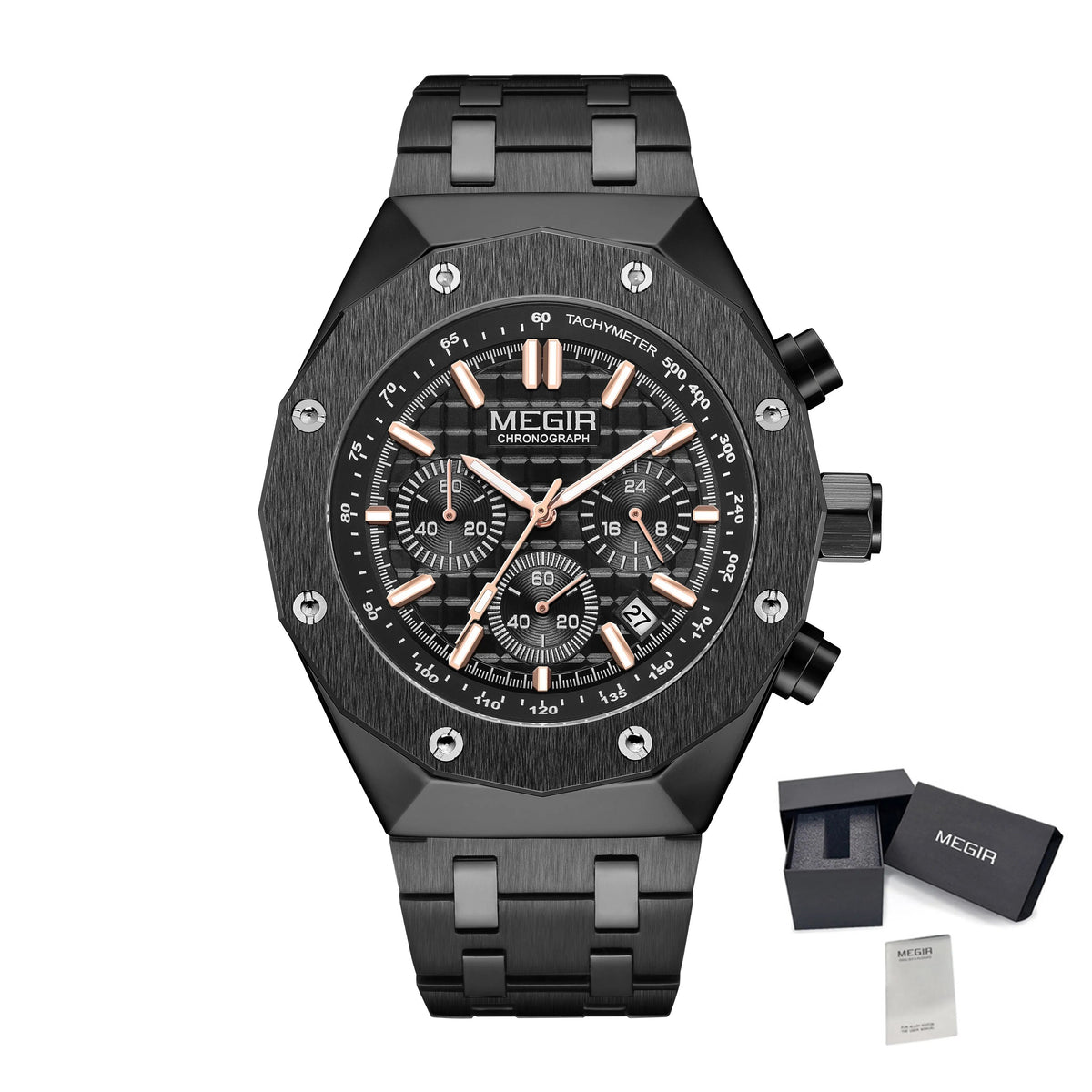 MEGIR 2213 – Reloj deportivo de cuarzo con correa de cuero