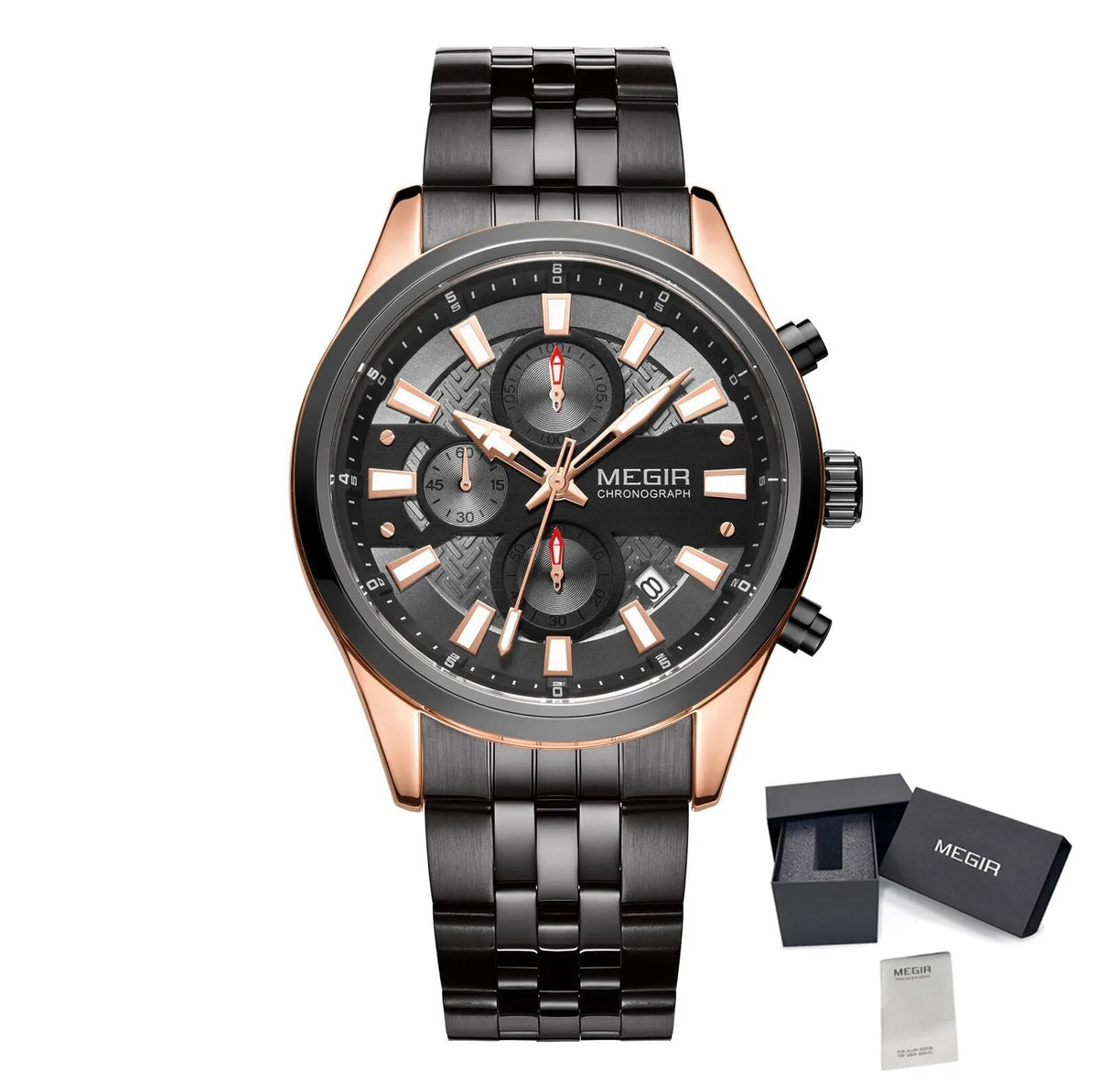MEGIR 2154 – Reloj de cuarzo en acero