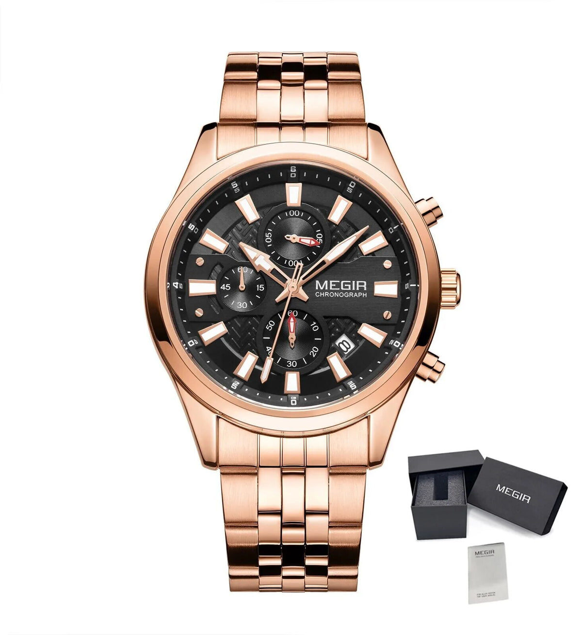 MEGIR 2154 – Reloj de cuarzo en acero