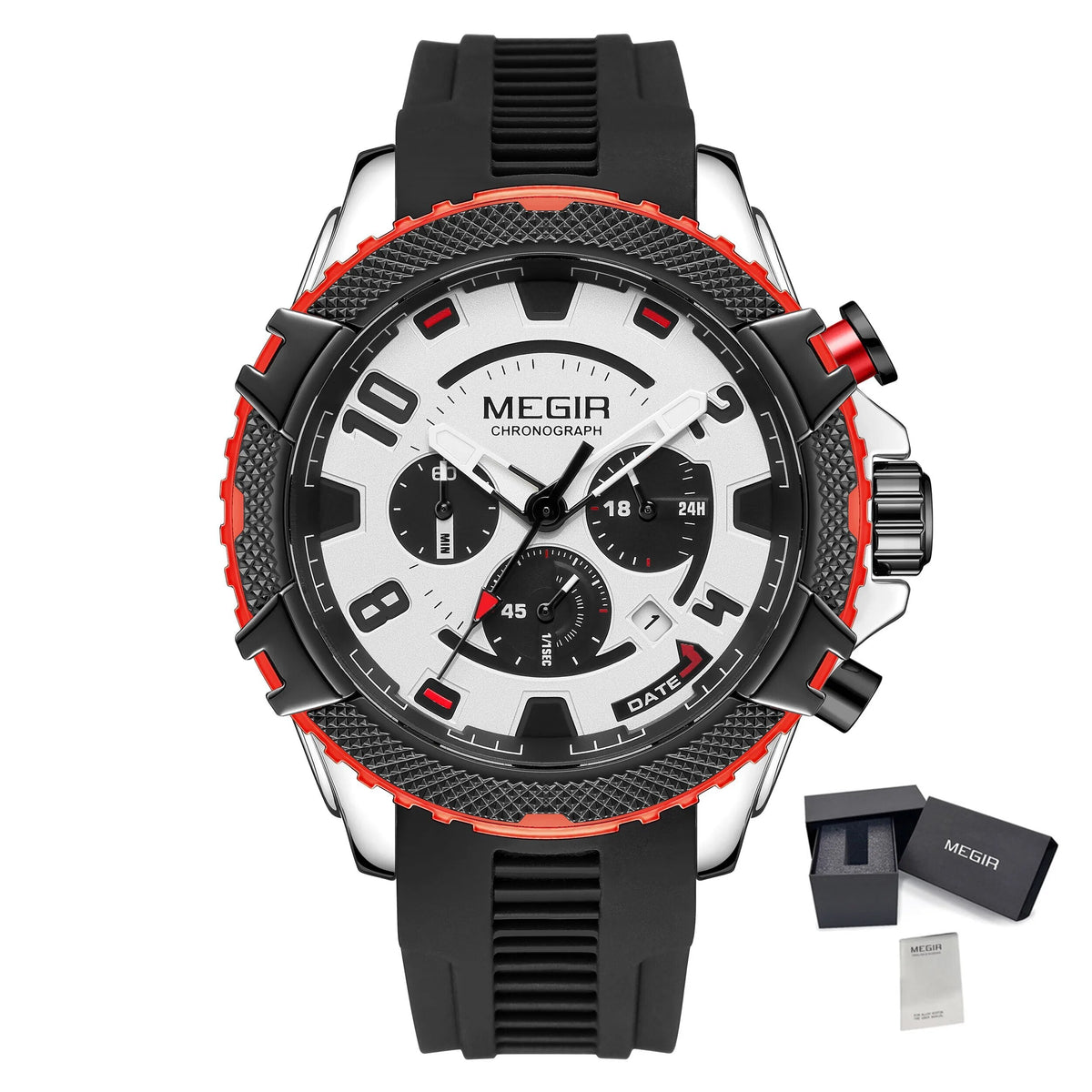 MEGIR 2200 – Cronógrafo deportivo con correa de silicona