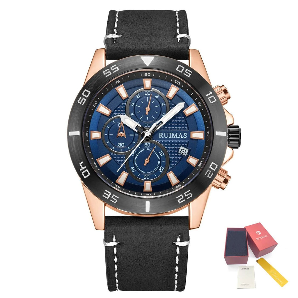 RUIMAS 572 – Reloj deportivo de cuarzo con correa de cuero