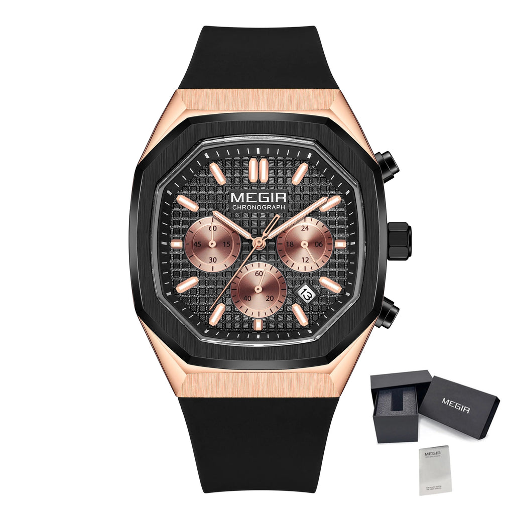 MEGIR 2215 – Reloj deportivo de cuarzo con correa de silicona