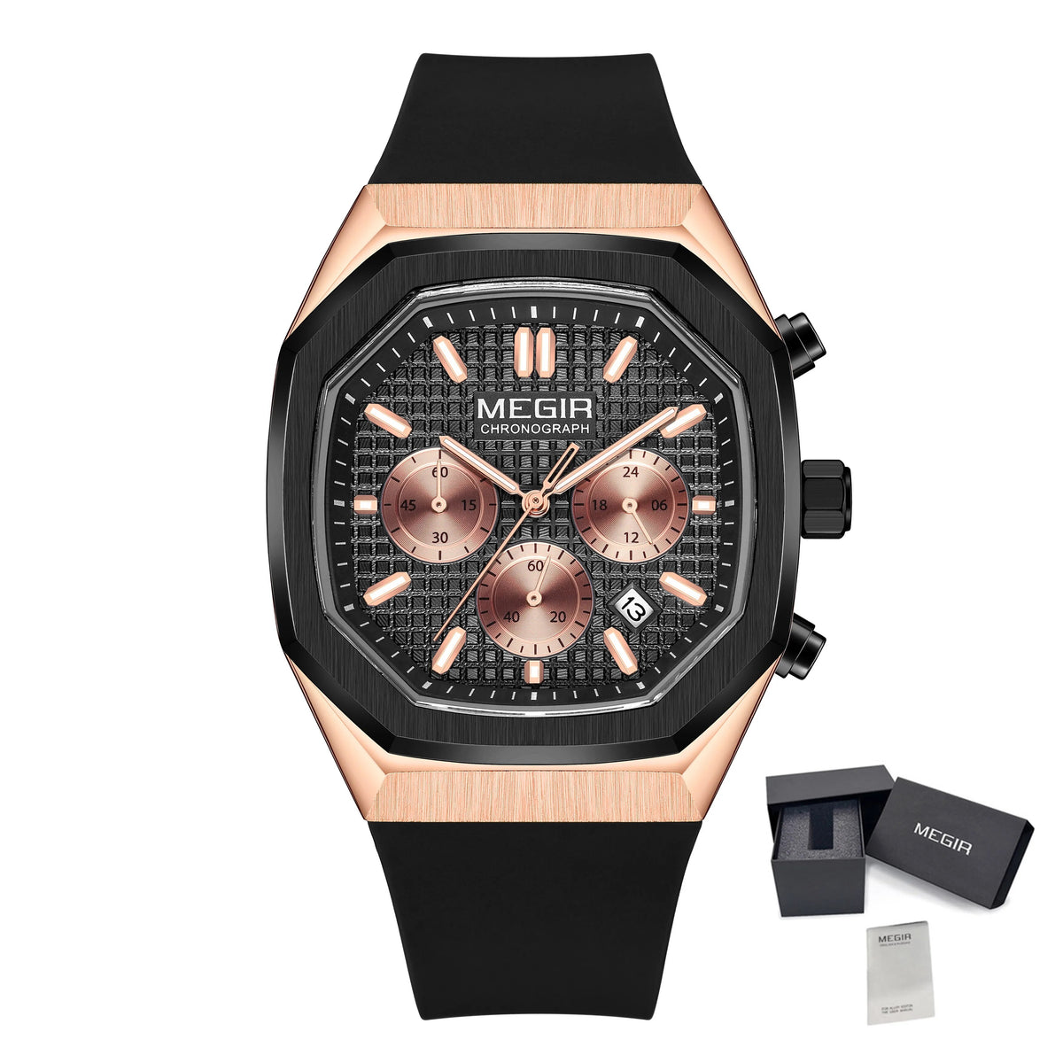 MEGIR 2215 – Reloj deportivo de cuarzo con correa de silicona