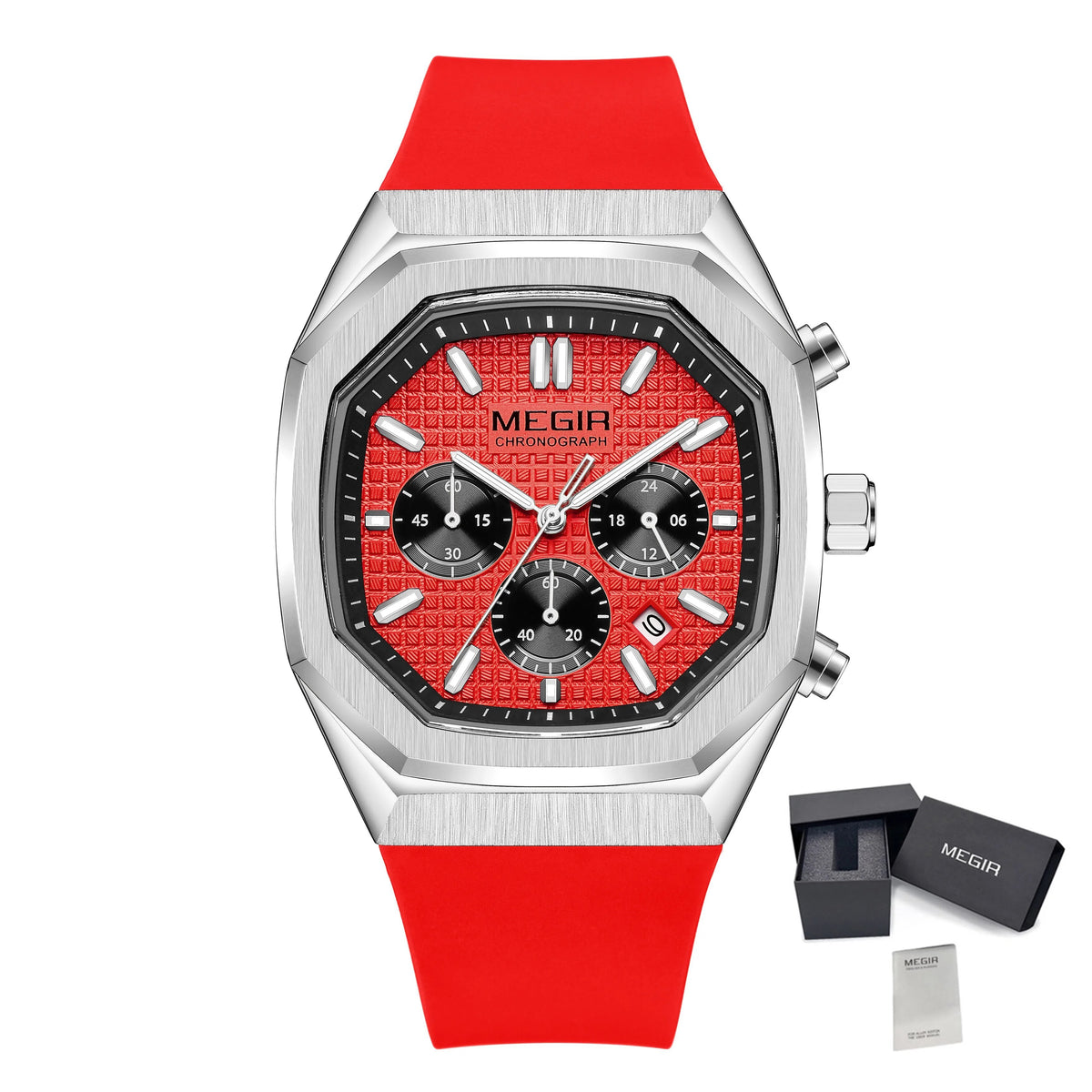MEGIR 2215 – Reloj deportivo de cuarzo con correa de silicona