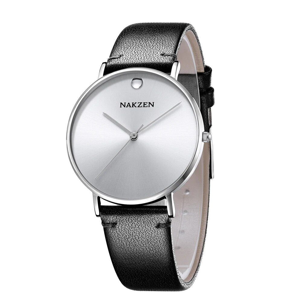 NAKZEN 4105 – Reloj de cuarzo con correa de cuero