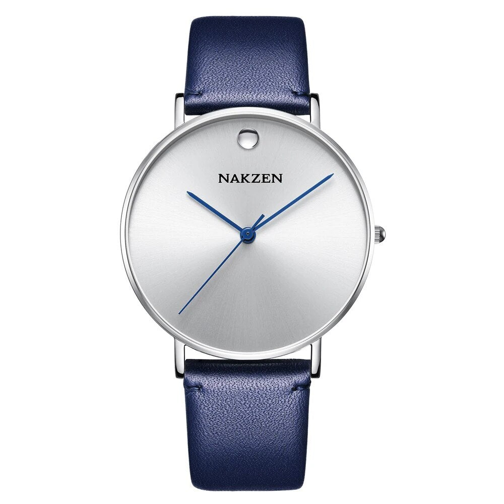 NAKZEN 4105 – Reloj de cuarzo con correa de cuero