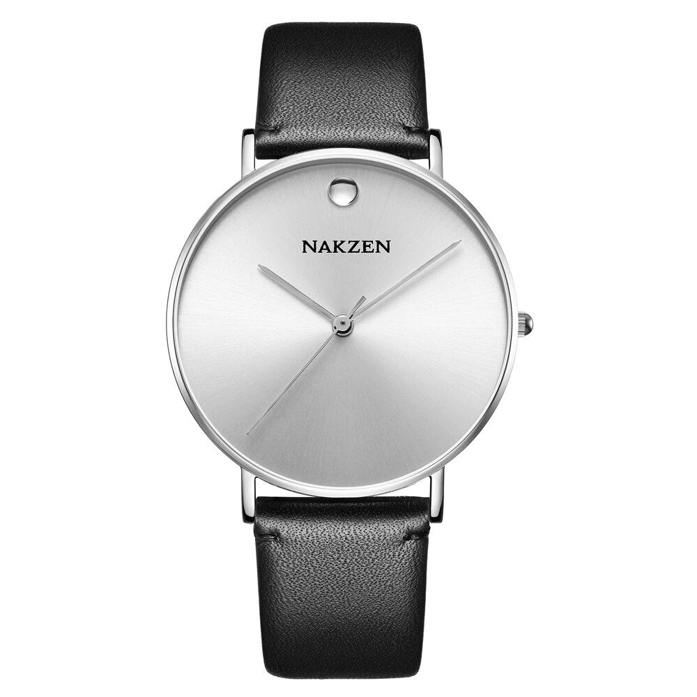 NAKZEN 4105 – Reloj de cuarzo con correa de cuero
