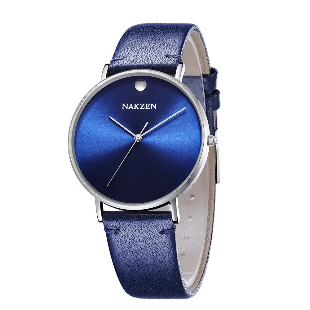 NAKZEN 4105 – Reloj de cuarzo con correa de cuero