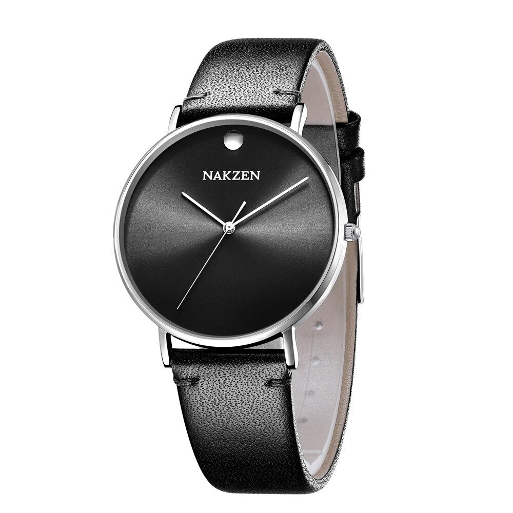 NAKZEN 4105 – Reloj de cuarzo con correa de cuero