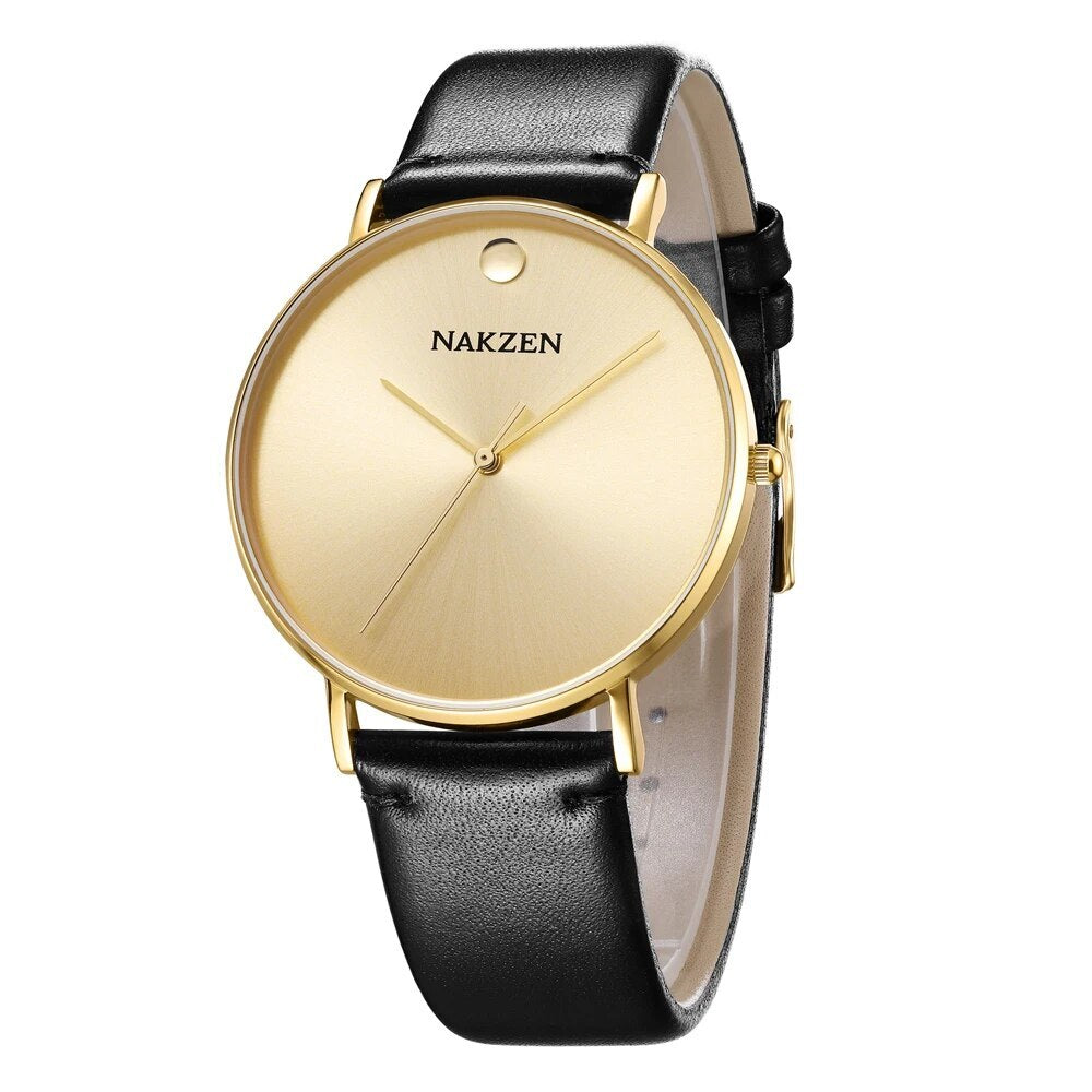 NAKZEN 4105 – Reloj de cuarzo con correa de cuero