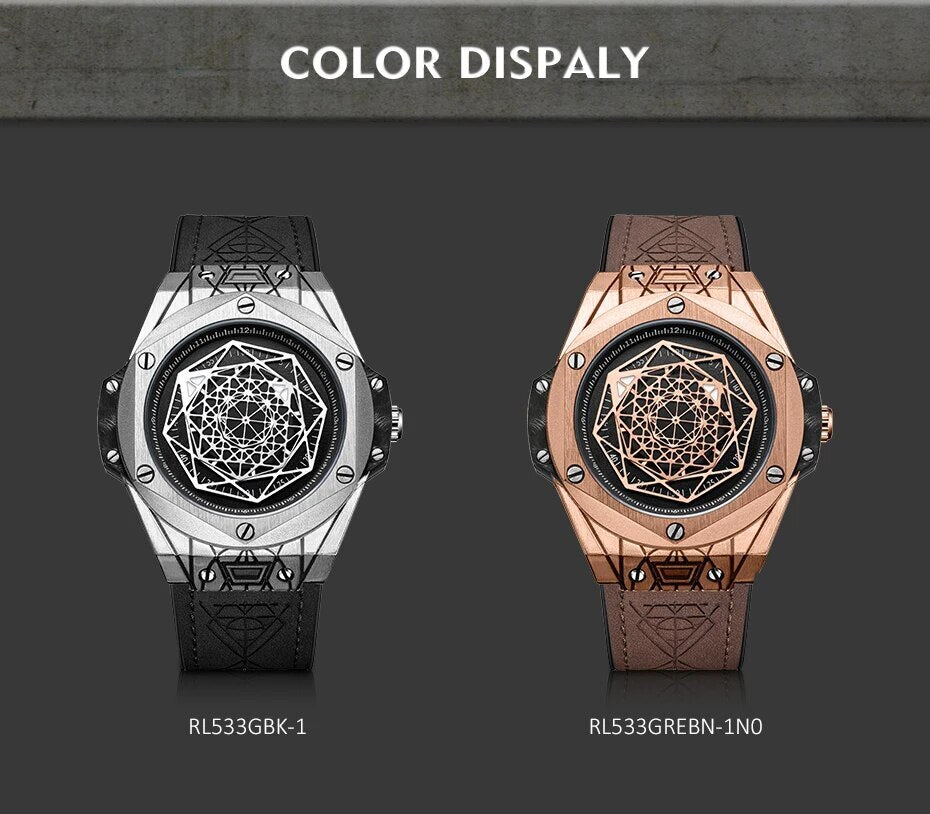 RUIMAS 533 – Reloj deportivo de cuarzo con correa de cuero