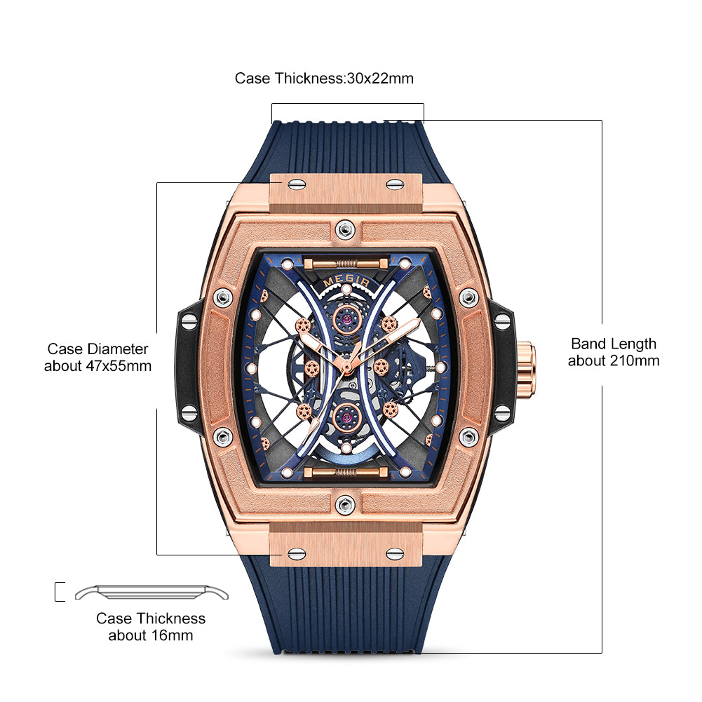 MEGIR 8109 – Reloj deportivo de cuarzo con correa de silicona