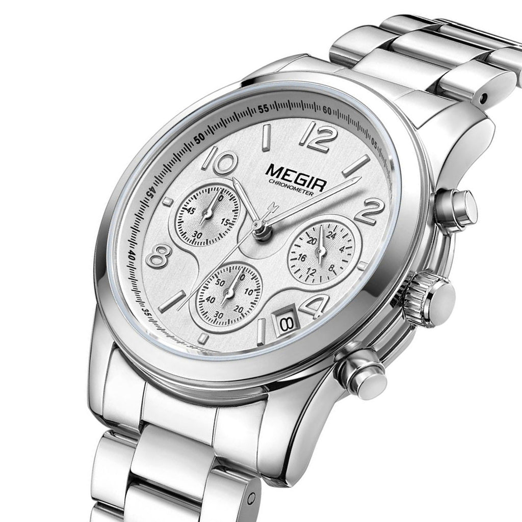 MEGIR 2057 – Reloj elegante de cuarzo en acero