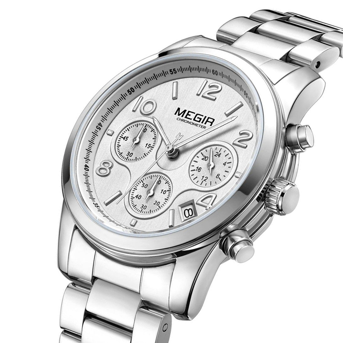 MEGIR 2057 – Reloj elegante de cuarzo en acero