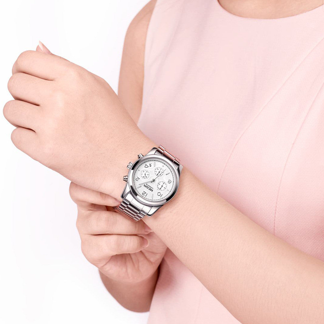 MEGIR 2057 – Reloj elegante de cuarzo en acero