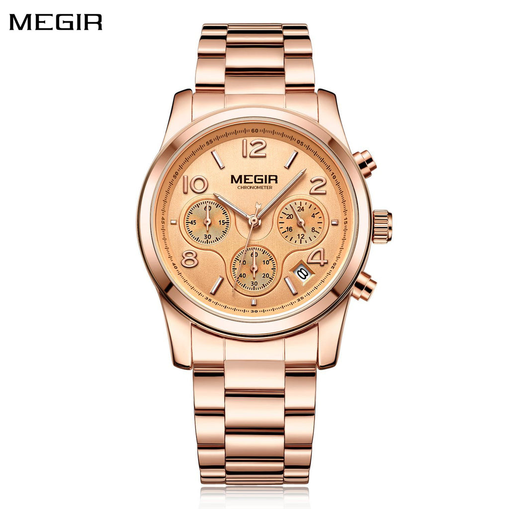 MEGIR 2057 – Reloj elegante de cuarzo en acero