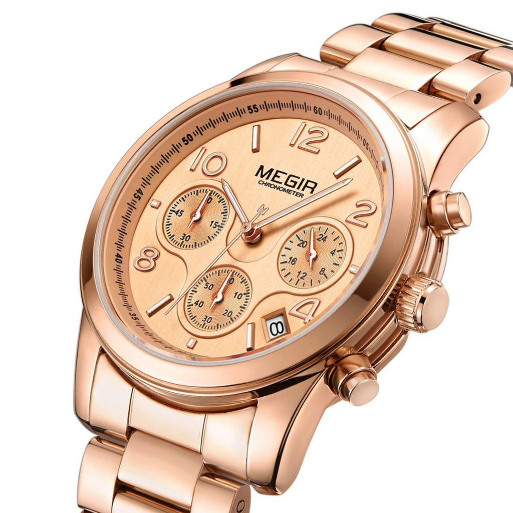 MEGIR 2057 – Reloj elegante de cuarzo en acero