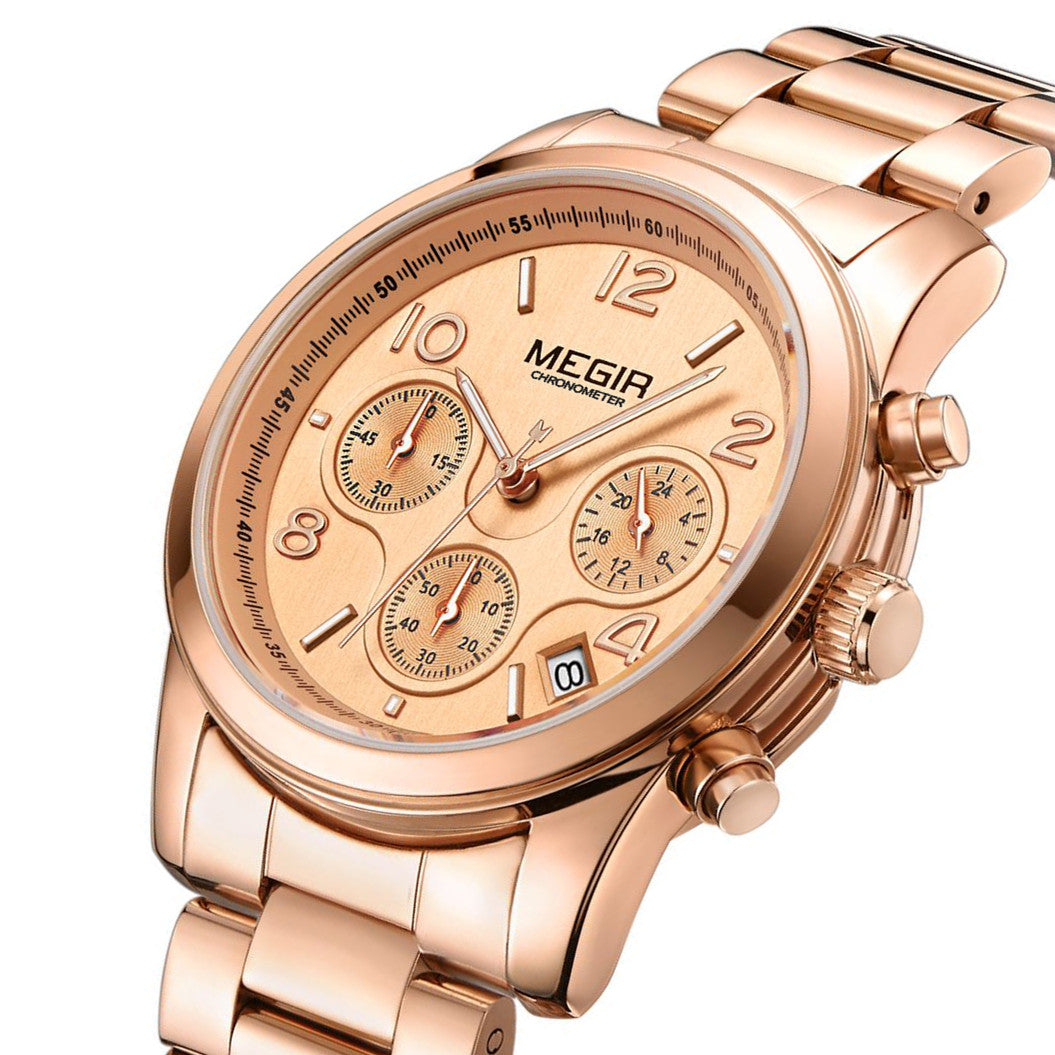 MEGIR 2057 – Reloj elegante de cuarzo en acero