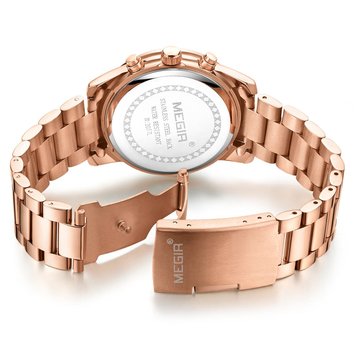 MEGIR 2057 – Reloj elegante de cuarzo en acero