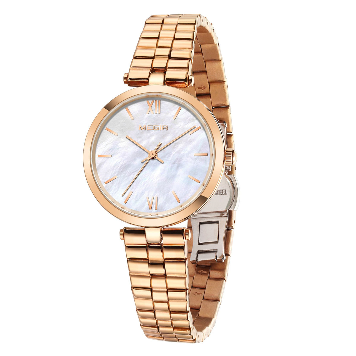 MEGIR 85112 – Reloj de cuarzo en acero