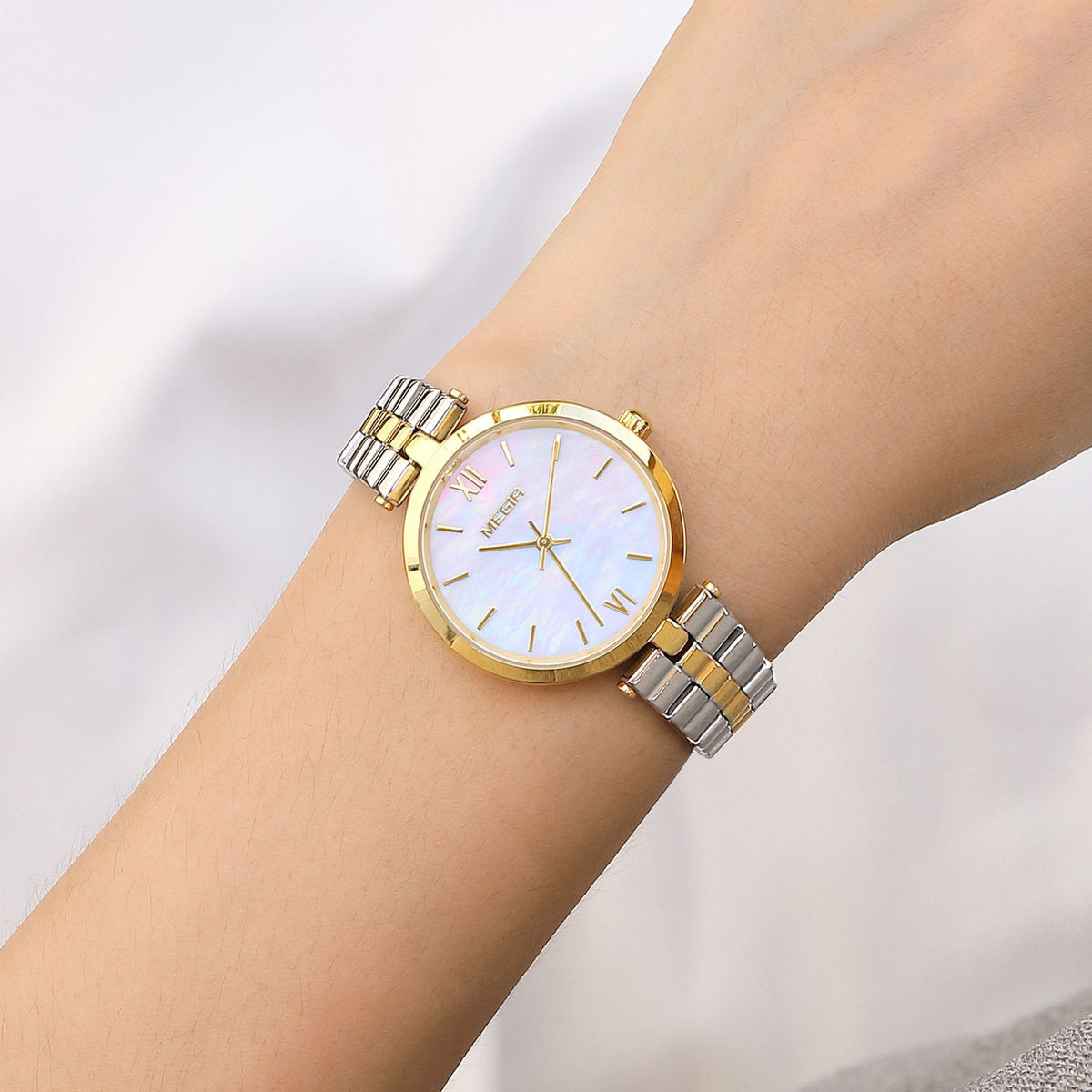 MEGIR 85112 – Reloj de cuarzo en acero