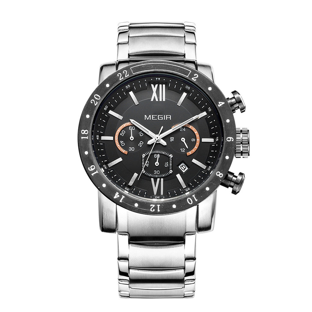 MEGIR 3008 – Cronógrafo elegante con correa de cuero