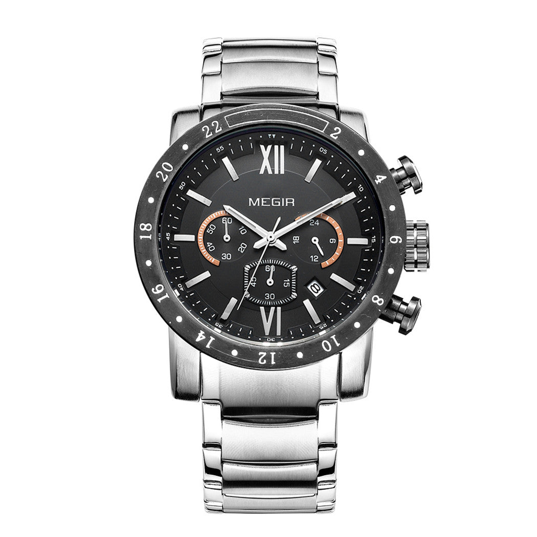 MEGIR 3008 – Cronógrafo elegante con correa de cuero