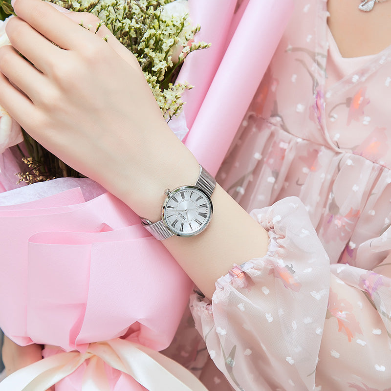 MEGIR 7014 – Reloj de cuarzo con malla de acero