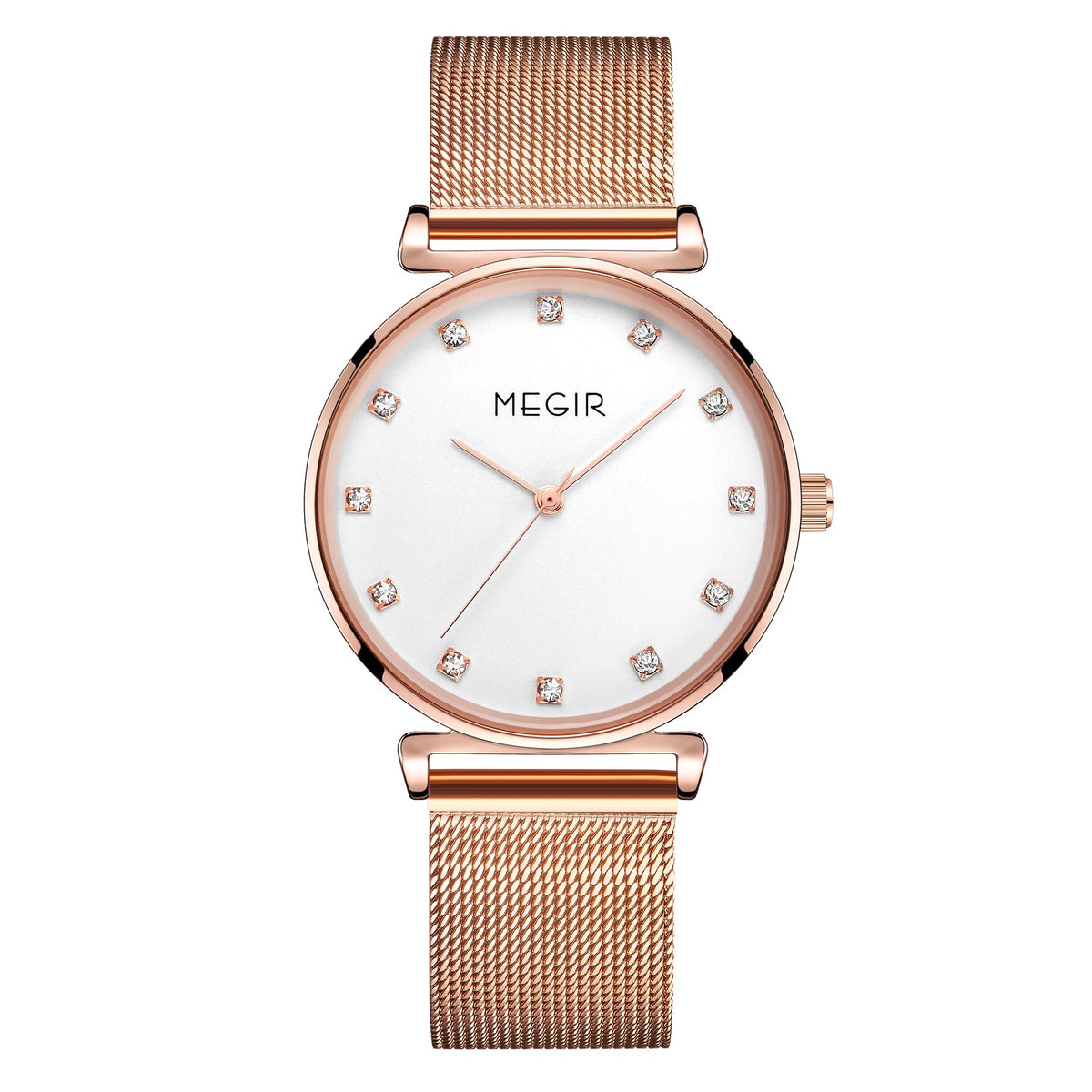 MEGIR 7001 – Reloj de cuarzo con malla de acero