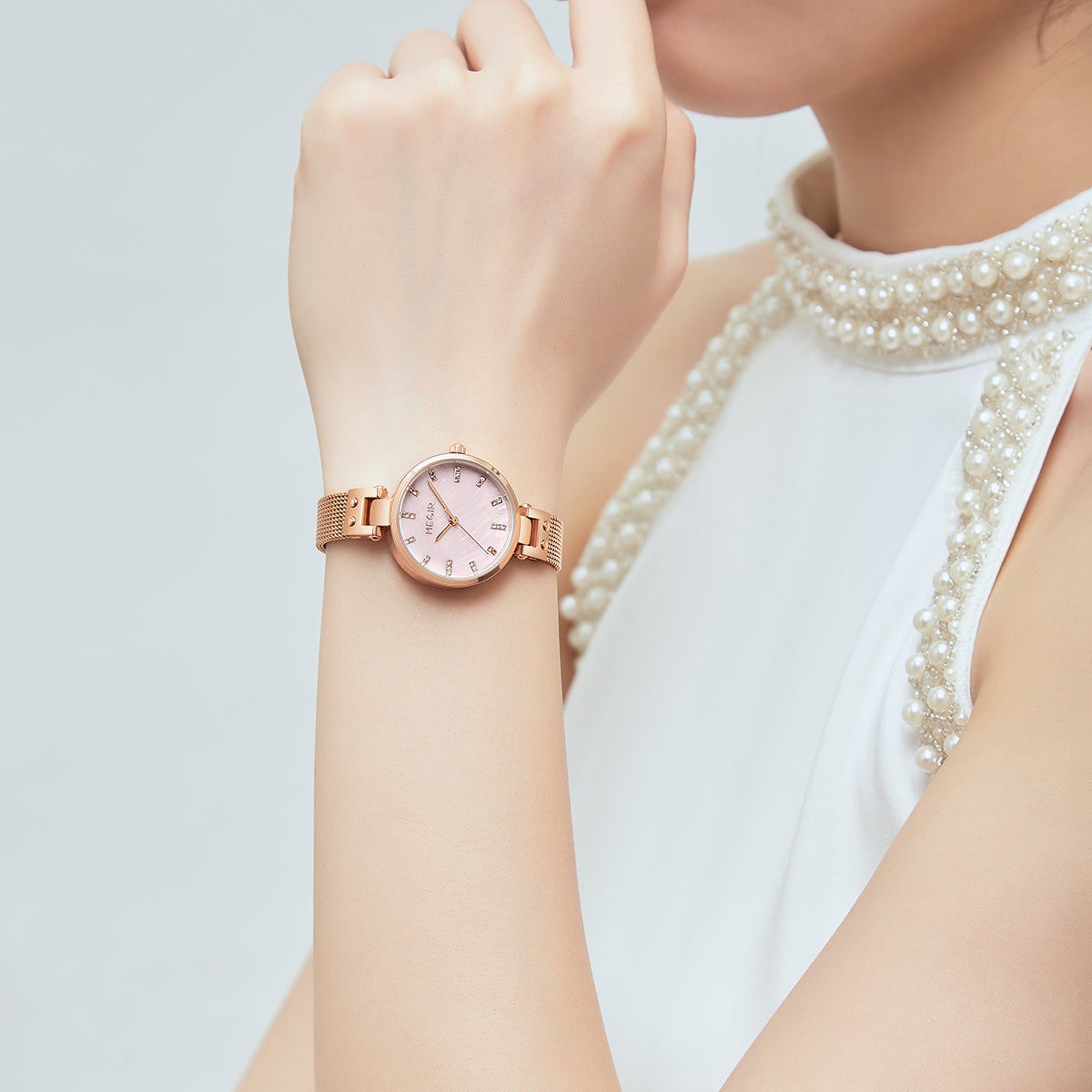 MEGIR 7025 – Reloj de cuarzo con malla de acero