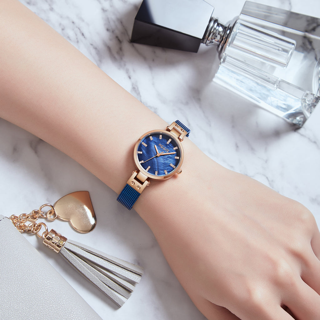 MEGIR 7025 – Reloj de cuarzo con malla de acero