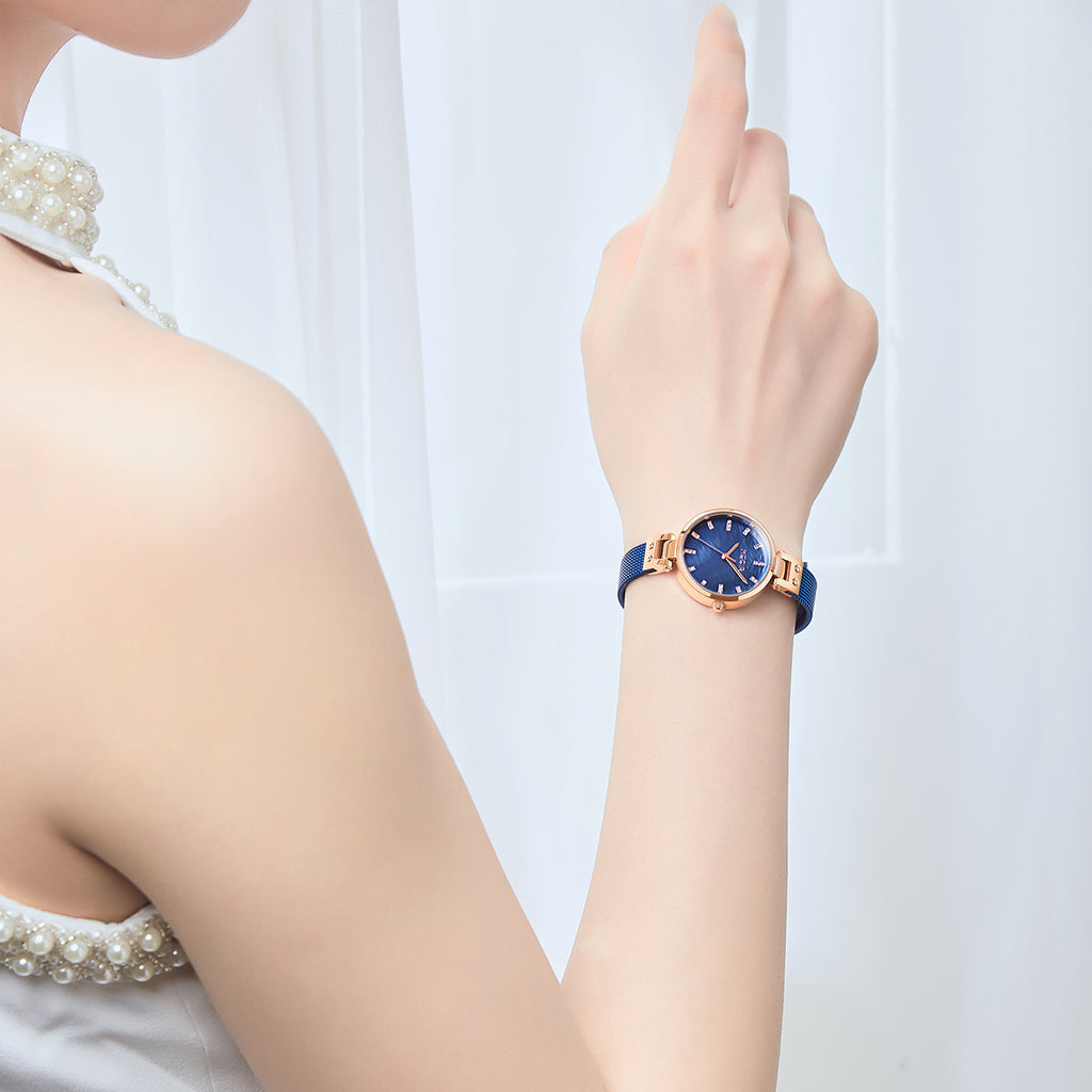 MEGIR 7025 – Reloj de cuarzo con malla de acero