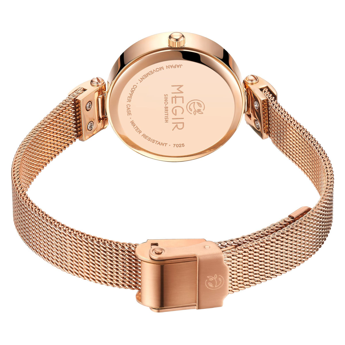 MEGIR 7025 – Reloj de cuarzo con malla de acero