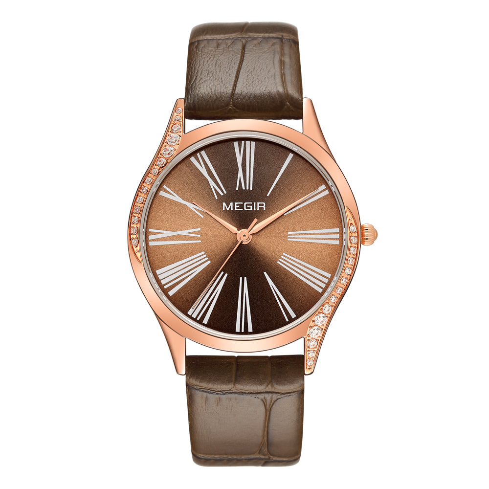 MEGIR 4212 – Reloj de cuarzo con correa de cuero