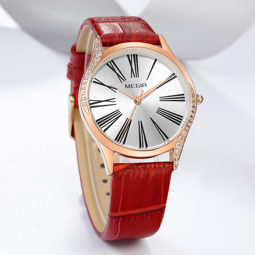 MEGIR 4212 – Reloj de cuarzo con correa de cuero