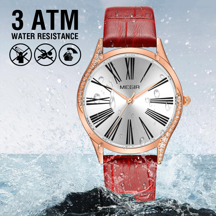 MEGIR 4212 – Reloj de cuarzo con correa de cuero
