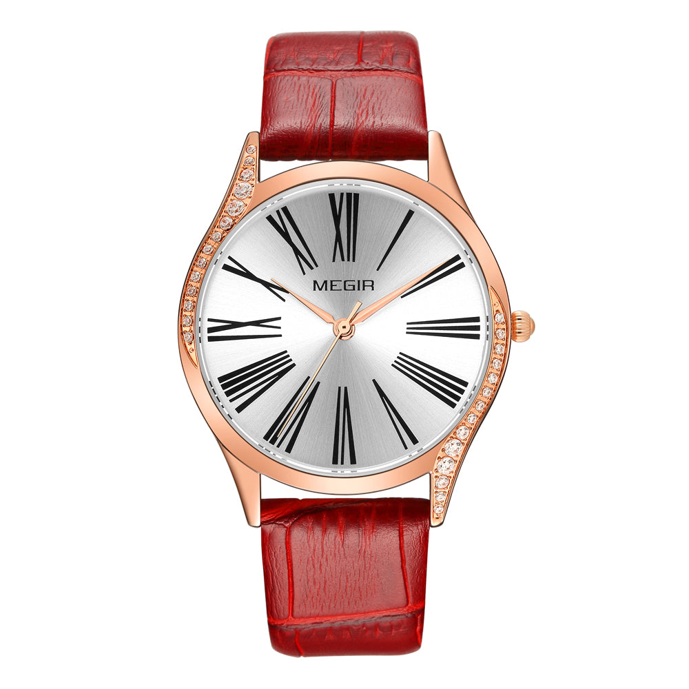 MEGIR 4212 – Reloj de cuarzo con correa de cuero