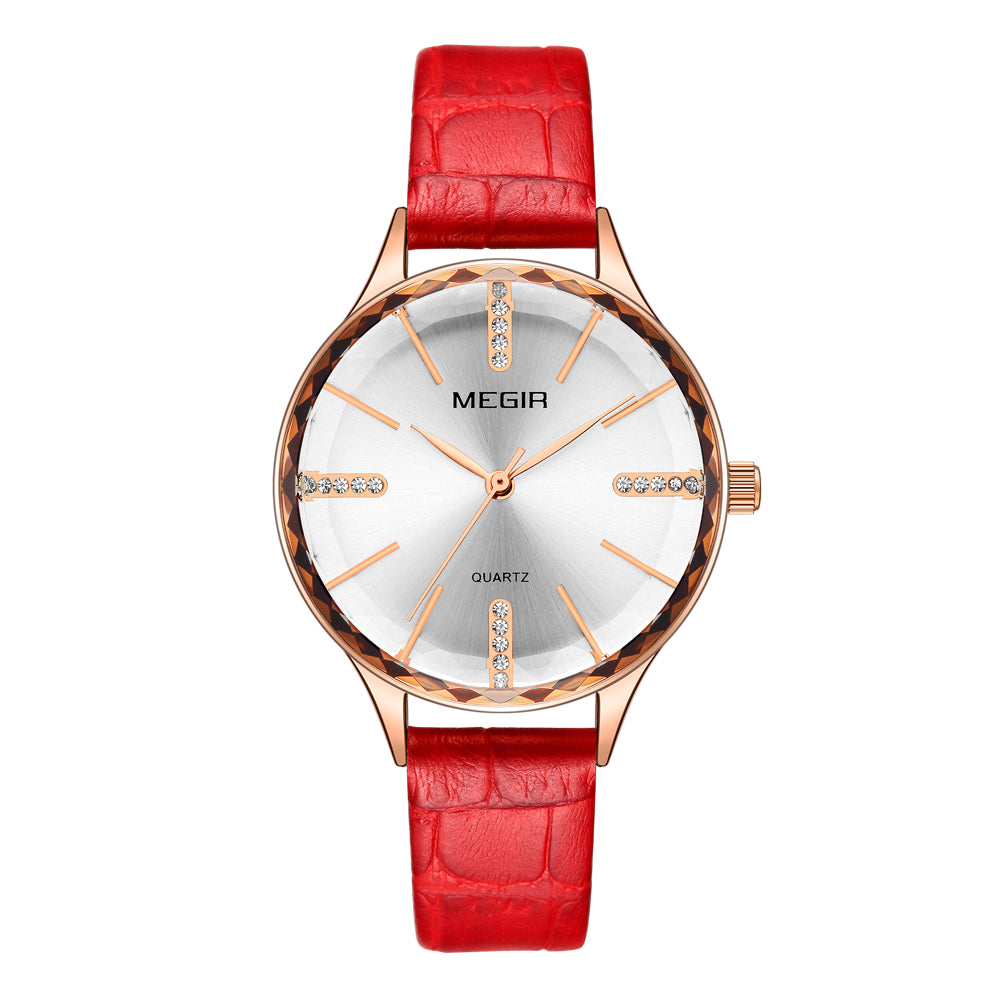 MEGIR 4213 – Reloj elegante de cuarzo con correa de cuero