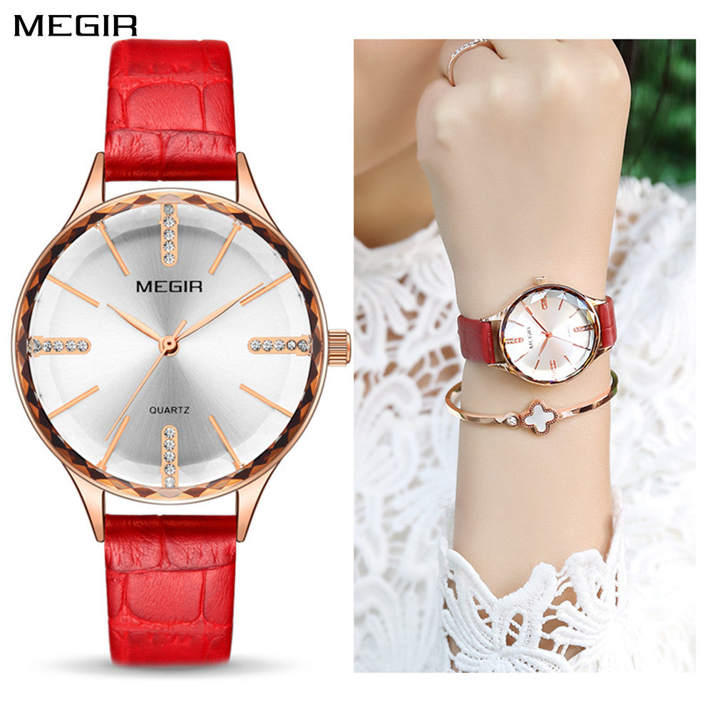 MEGIR 4213 – Reloj elegante de cuarzo con correa de cuero