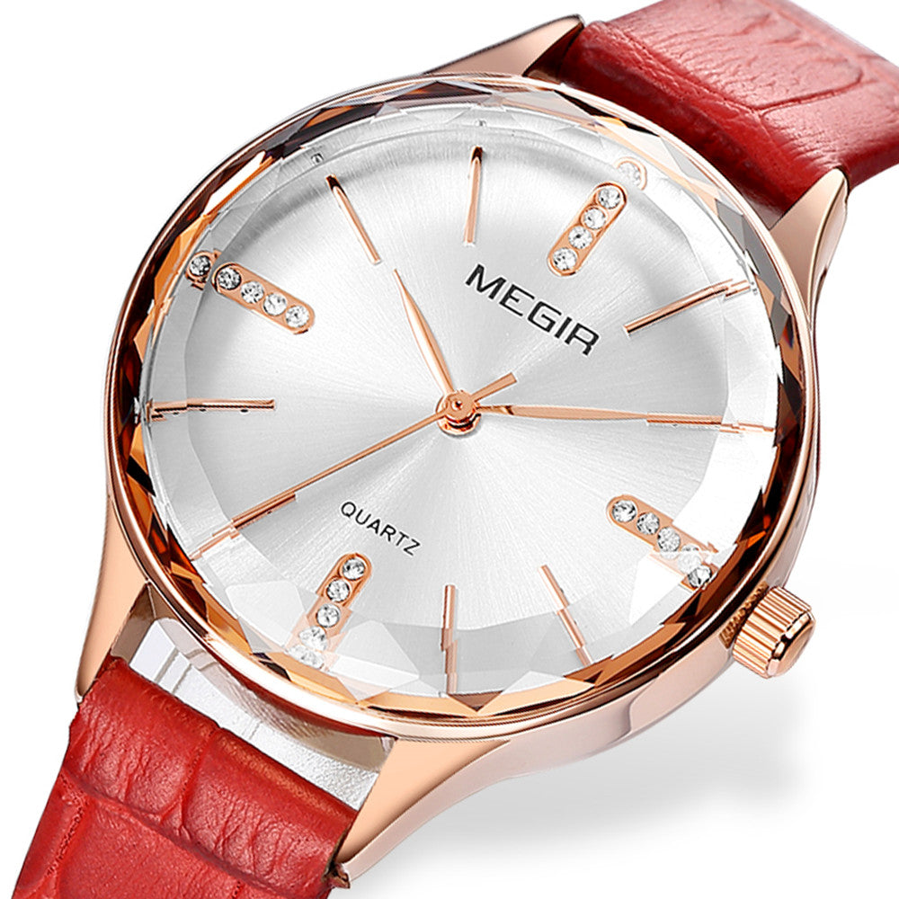 MEGIR 4213 – Reloj elegante de cuarzo con correa de cuero