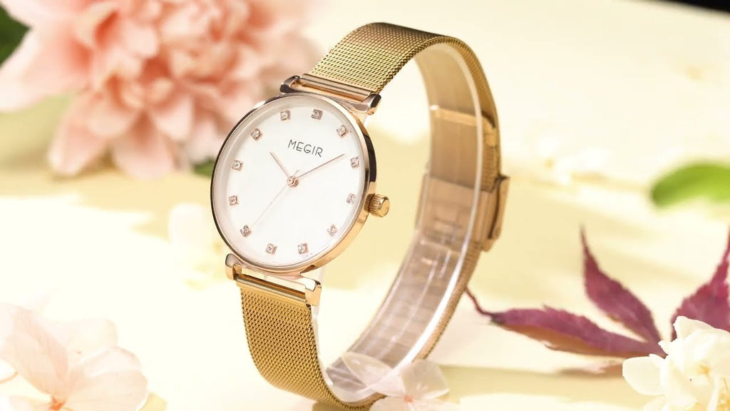 MEGIR 7001 – Reloj de cuarzo con malla de acero