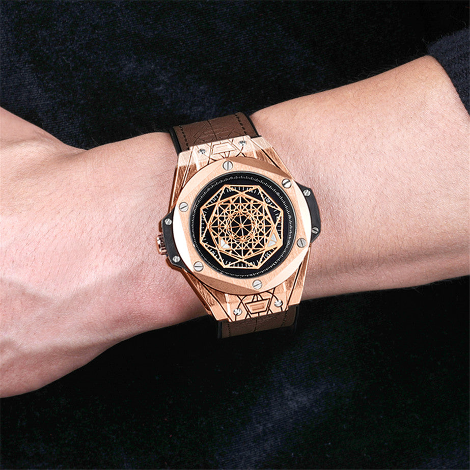 RUIMAS 533 – Reloj deportivo de cuarzo con correa de cuero
