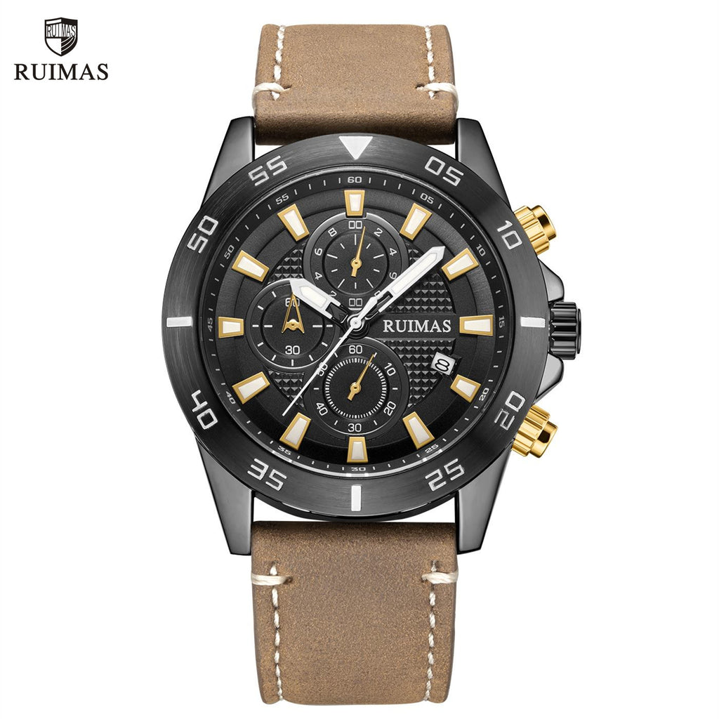 RUIMAS 572 – Reloj deportivo de cuarzo con correa de cuero