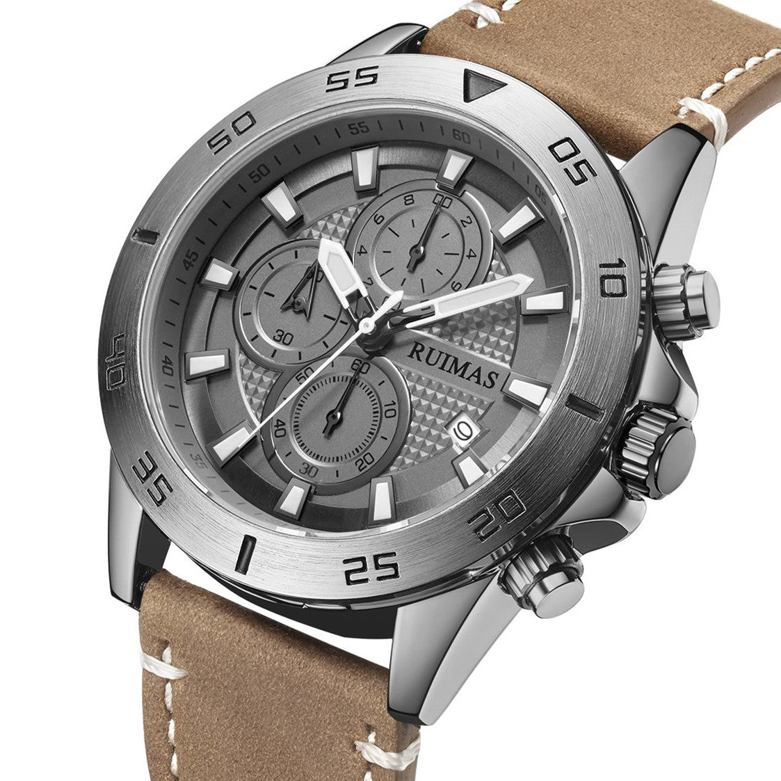 RUIMAS 572 – Reloj deportivo de cuarzo con correa de cuero