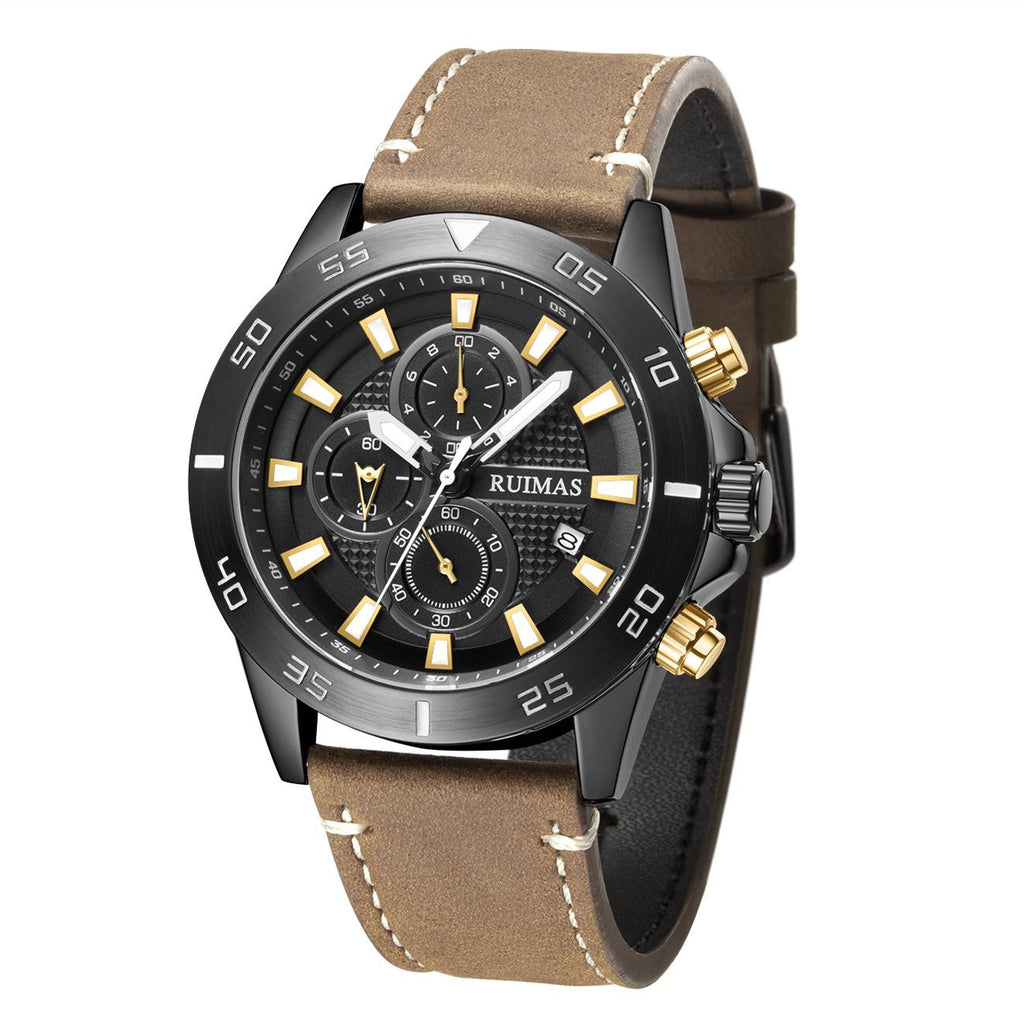 RUIMAS 572 – Reloj deportivo de cuarzo con correa de cuero