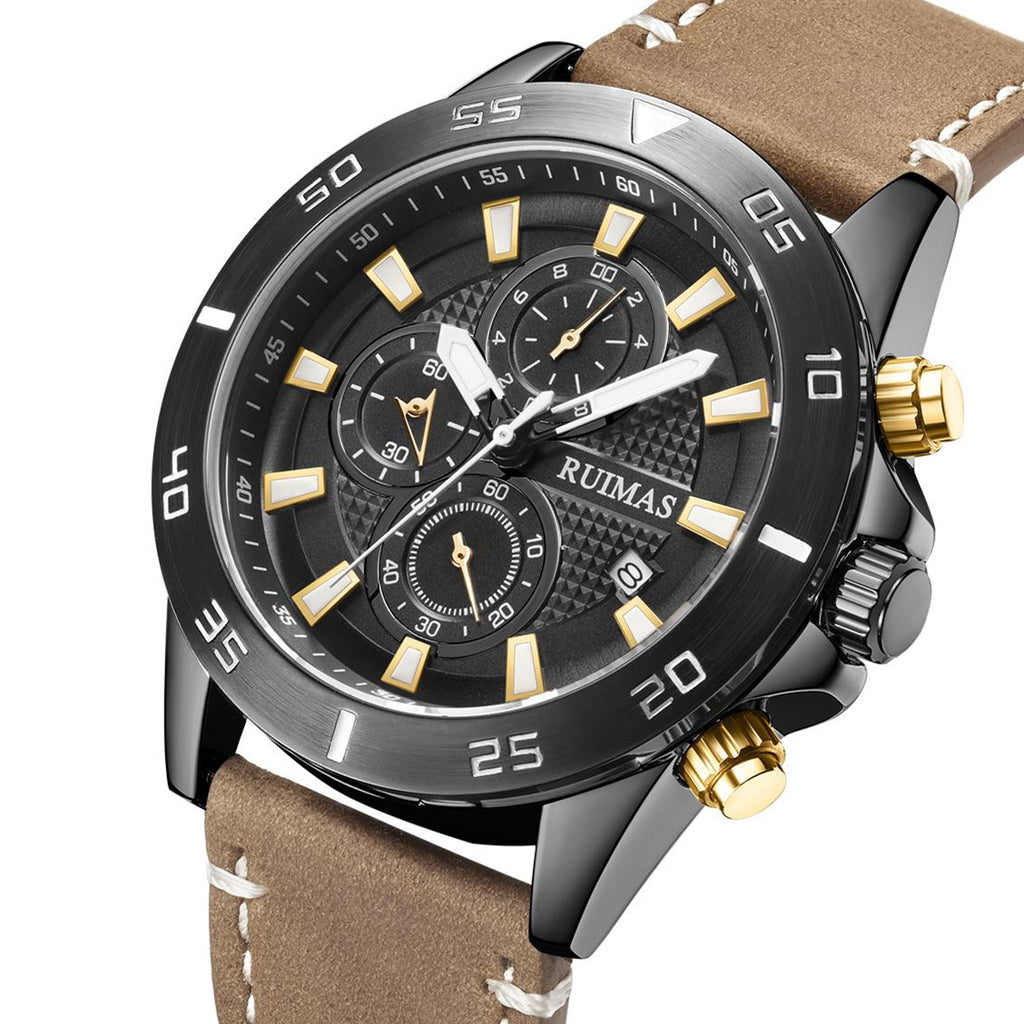 RUIMAS 572 – Reloj deportivo de cuarzo con correa de cuero